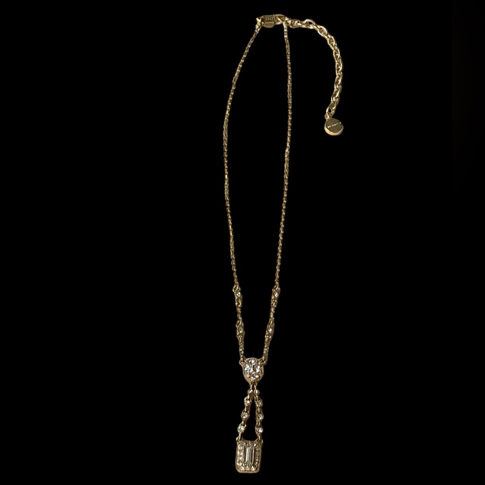 GIVENCHY Designer Gold Plated Cubic Zirconia Crystal Woman’s Necklace Luxury - Picture 11 of 12